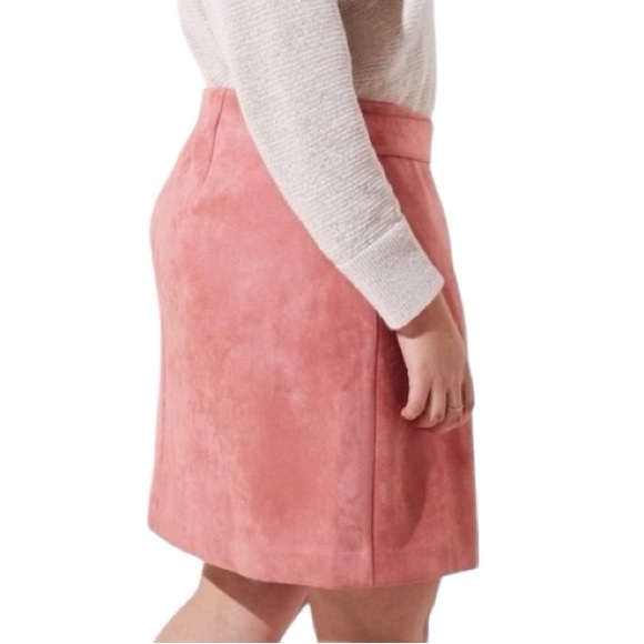 LOFT NWOT Faux Suede Microfiber Wrap Bow Tie Mini Lined Skirt size 2 - Picture 6 of 15